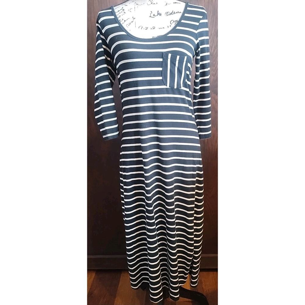 Hannah Andersson Midi Small nautical dress soft black striped love Hanna Casual
